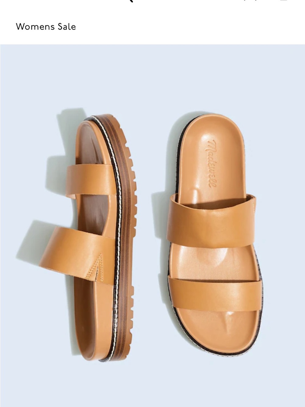 Madewell Charley Tan Double-Strap Platform Slide Sandals - Picture 3 of 3